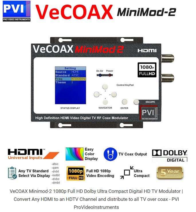 Фирма PVI - HD-модуляторы с HEVC 4K